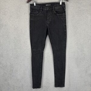 Purple Brand P001 Jeans Mens 30x32 Black Skinny Low Rise Slim Fit Button Fly